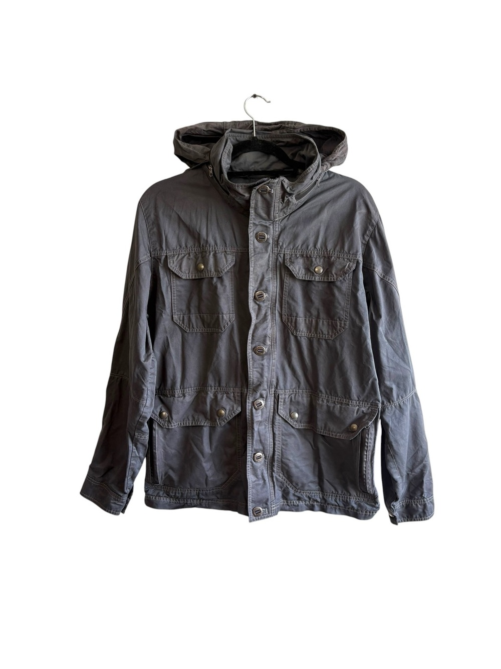 KUHL Men’s Medium Full Zip Hooded Military Field Jacket Outdoor Travel Neutral